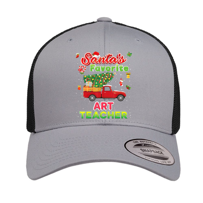 Santa's Favorite Art Teacher Christmas Tree Truck T Shirt Retro Trucker Cap by Mark_Liegerot | Artistshot