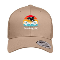 Petersburg T  Shirt Petersburg Alaska Distressed Orca Killer Whale Wav Retro Trucker Cap | Artistshot