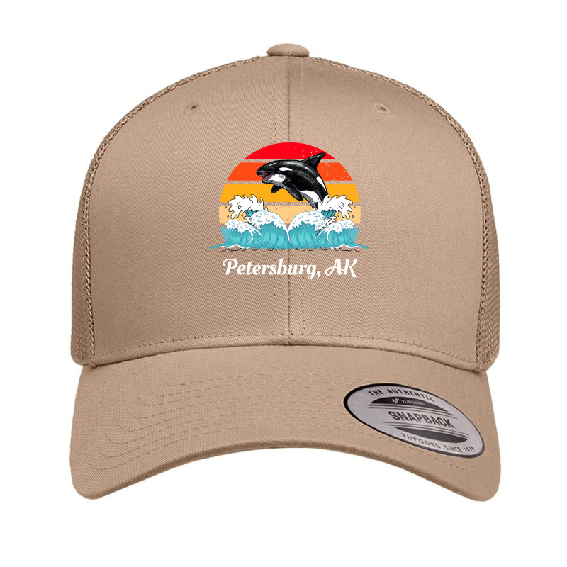 Petersburg T  Shirt Petersburg Alaska Distressed Orca Killer Whale Wav Retro Trucker Cap by baroncrona555 | Artistshot