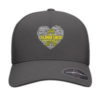 Childhood Cancer Awareness Heart Support Strong Warrior T Shirt Seamless Cap | Artistshot