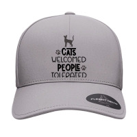 Cats T Shirt Cats Welcomed People Tolerated T Shirt Seamless Cap | Artistshot