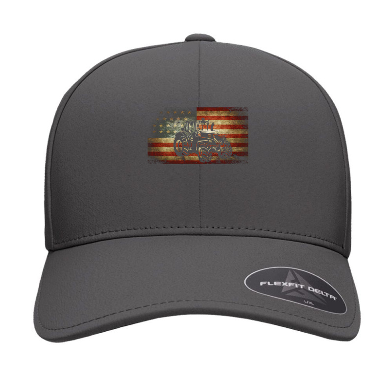 Farm Tractors Distressed Usa Flag Combine Tractor Farming Seamless Cap by MichaelAlavarado | Artistshot