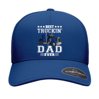 Trucker Best Truckin Dad Ever Big Rig Trucker Father's Day  108 Seamless Cap | Artistshot