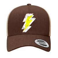 Lightning Bolt Distressed Tshirt White Yellow Graphic Print Yupoong Trucker Cap | Artistshot