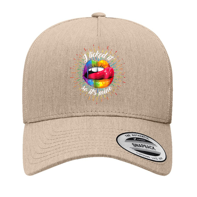 Lgbt Pride Lgbtq I Licked It So It's Mine Sexy Rainbow Lips T Shirt Yupoong Trucker Cap by ranmarbunathoo90 | Artistshot