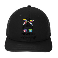 Latin American Flags Hispanic Heritage Month Messy Hair Bun T Shirt Snapback Trucker Cap | Artistshot