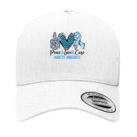 Diabetes Diabetic Peace Love Cure Blue Ribbon 5 Diabetes Awareness Yupoong Trucker Cap | Artistshot