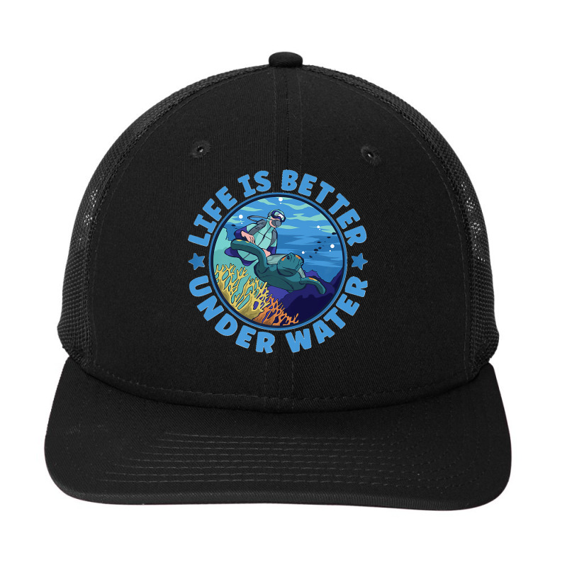 Life Is Better Under Water Marine Biology Scuba Diver Premium T Snapback Trucker Cap | Artistshot