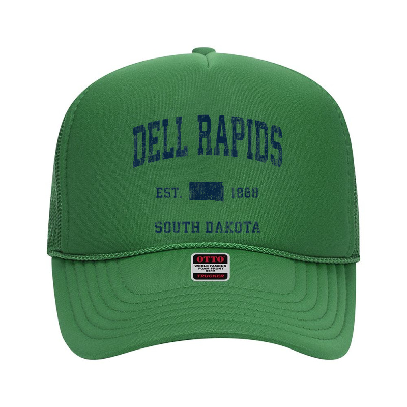 Dell Rapids South Dakota Sd Vintage Athletic Navy Sports Des Foam Trucker Hat | Artistshot