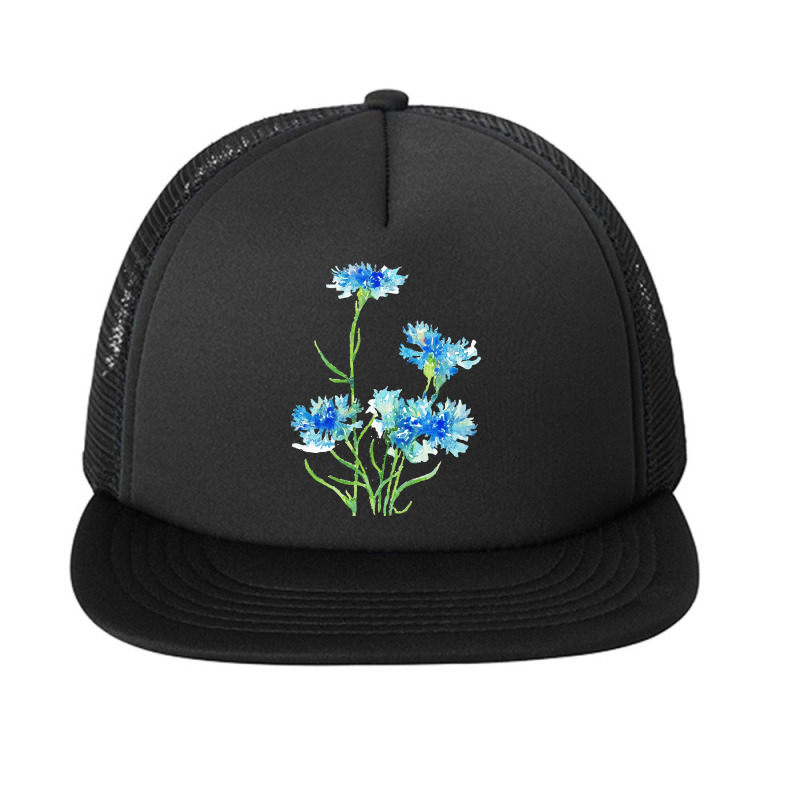 Cornflower Watercolor Painting T  Shirt Foam Snapback hat by tremaineconsidine474 | Artistshot