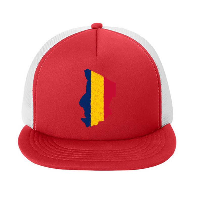 Chad Flag Map Drawing Line Art Foam Snapback Hat | Artistshot