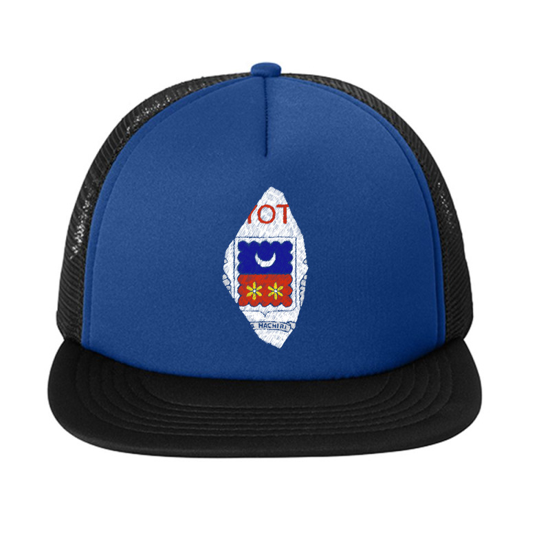 Mayotte Map Flag Drawing Line Art Foam Snapback Hat | Artistshot