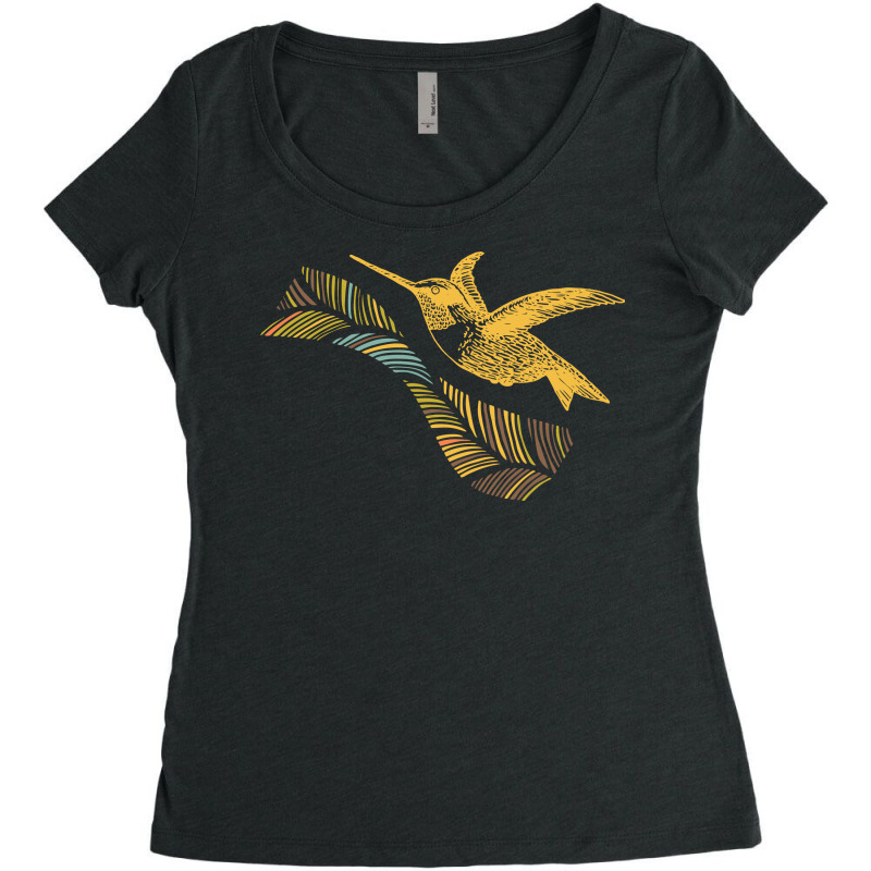 Vintage Hummingbird Women's Triblend Scoop T-shirt by HRC Design | Artistshot