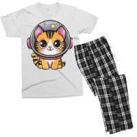 Space Cat Men's T-shirt Pajama Set | Artistshot