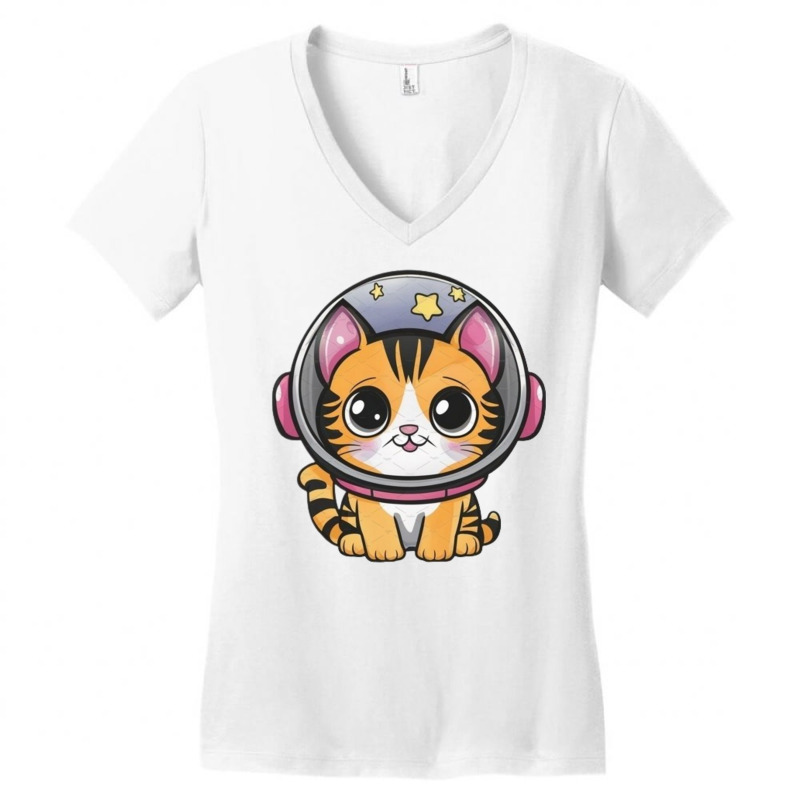 Space Cat Women's V-Neck T-Shirt by Jonybravo2000 | Artistshot