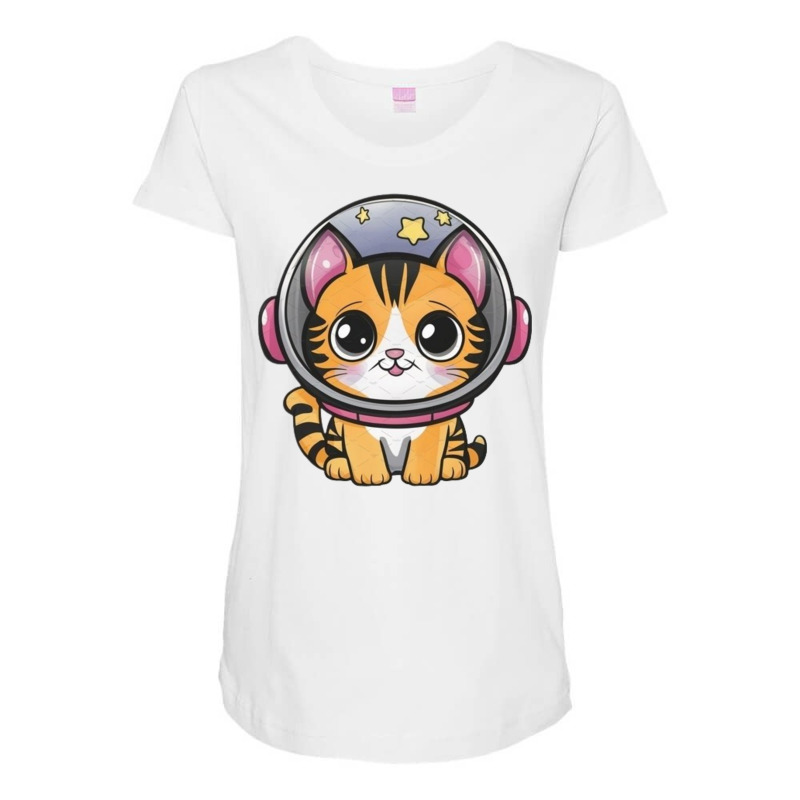 Space Cat Maternity Scoop Neck T-shirt by Jonybravo2000 | Artistshot