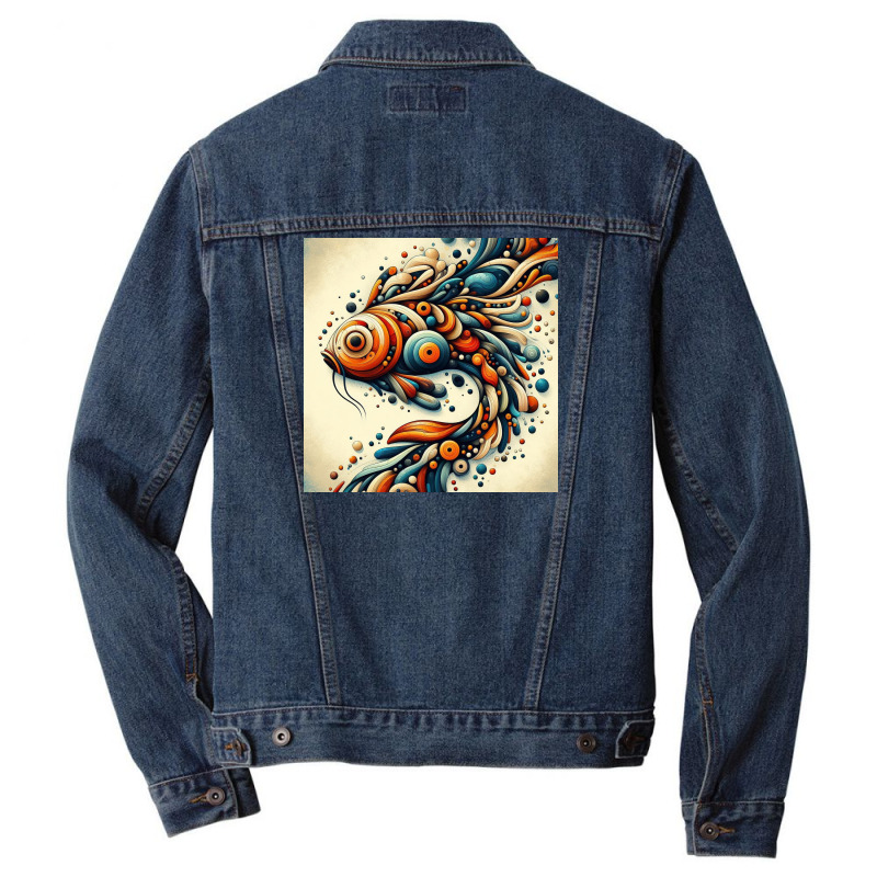 Koi Fish4 Men Denim Jacket by Abgan | Artistshot