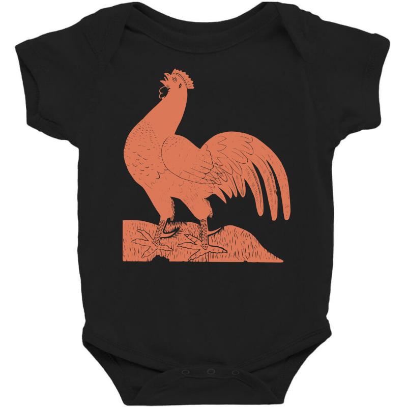 Vintage Rooster Baby Bodysuit by HRC Design | Artistshot