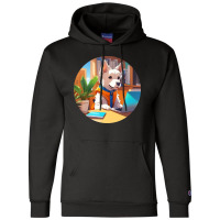 Dog Busy At The Computer Champion Hoodie | Artistshot