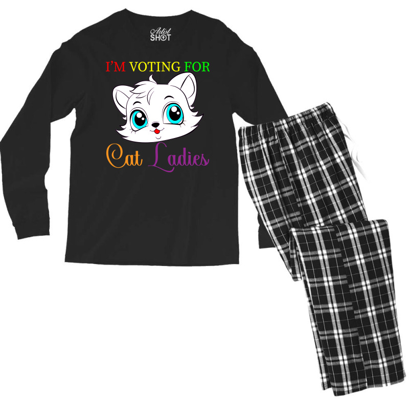 Cat Ladies For Kamala Harris Men's Long Sleeve Pajama Set | Artistshot