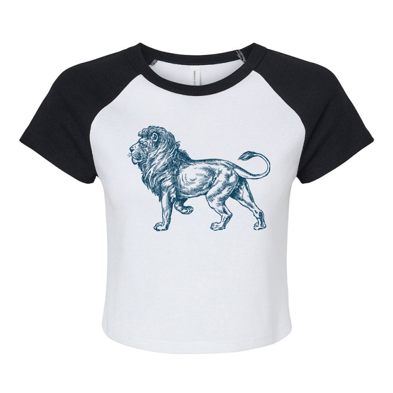 Vintage Lion Raglan Crop Top by HRC Design | Artistshot