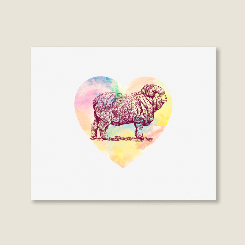 Merino Ram Landscape Canvas Print | Artistshot