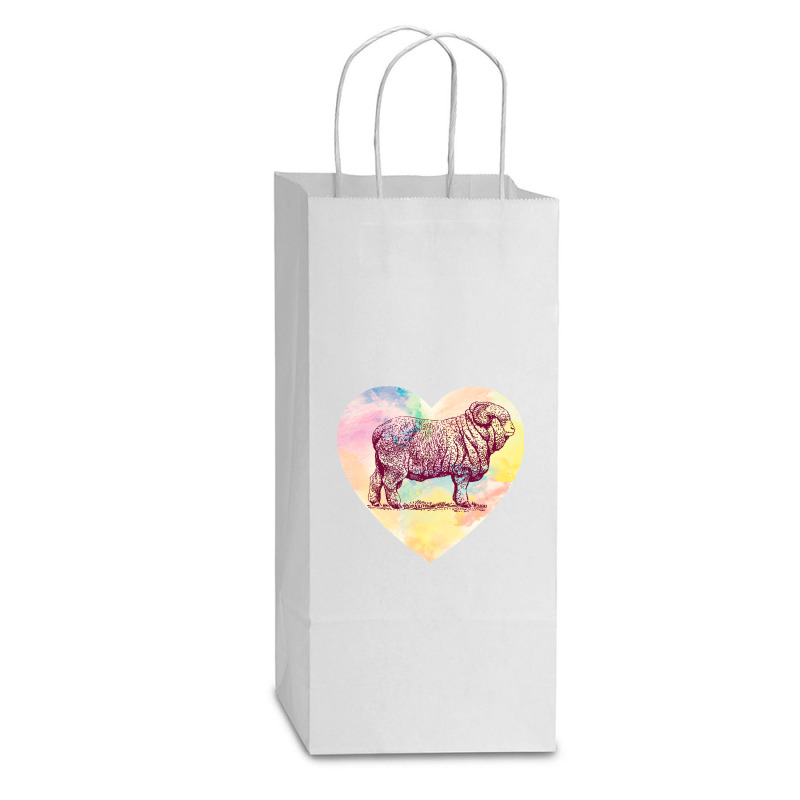 Merino Ram Double Wine Paper Bag - 6 1/2 X 3 1/2 X 12 3/8 | Artistshot