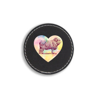 Merino Ram Round Leatherette Patch | Artistshot