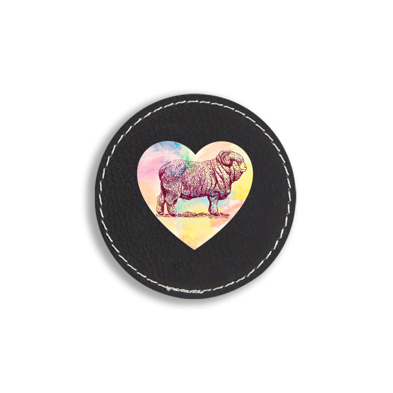 Merino Ram Round Leatherette Patch | Artistshot