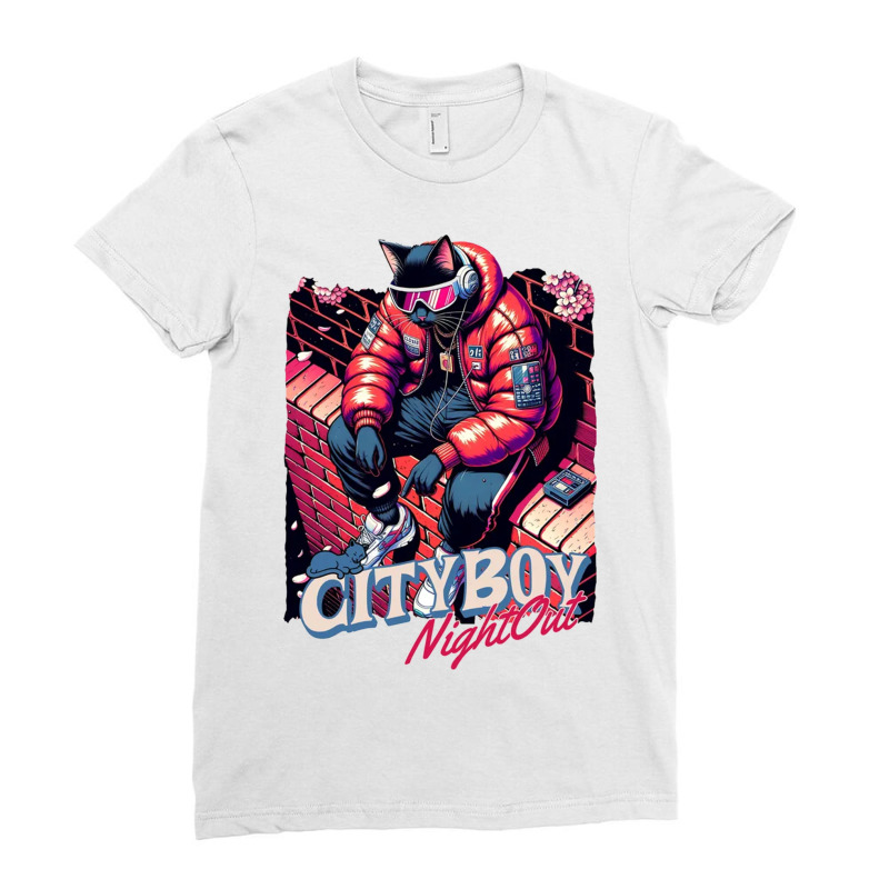 Futuristic Cat Ladies Fitted T-Shirt by New Nice Shirt | Artistshot