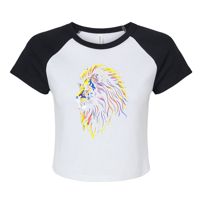 Awesome Majestic Lion Head Jungle Raglan Crop Top by llaphong | Artistshot