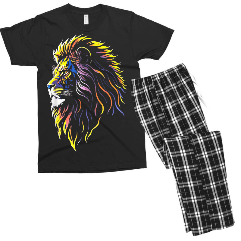 Awesome Majestic Lion Head Jungle Men's T-shirt Pajama Set by llaphong | Artistshot