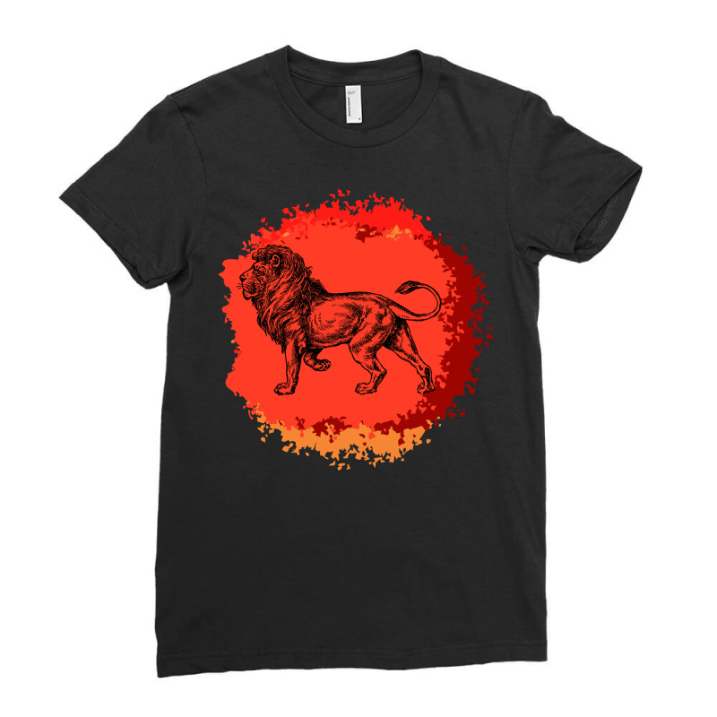 Vintage Lion Ladies Fitted T-Shirt by HRC Design | Artistshot