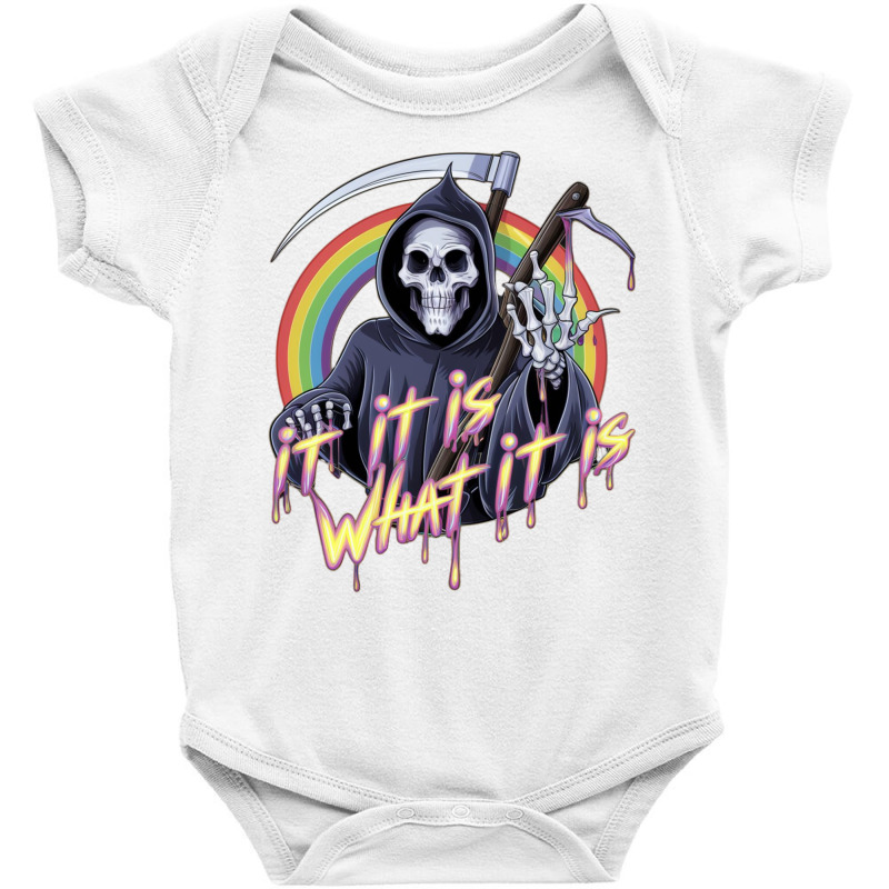 A Grim Reaper Like Skeletal Figure Baby Bodysuit | Artistshot