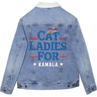 Cat Ladies For Kamala (3) Unisex Sherpa-lined Denim Jacket | Artistshot