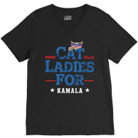 Cat Ladies For Kamala (3) V-neck Tee | Artistshot