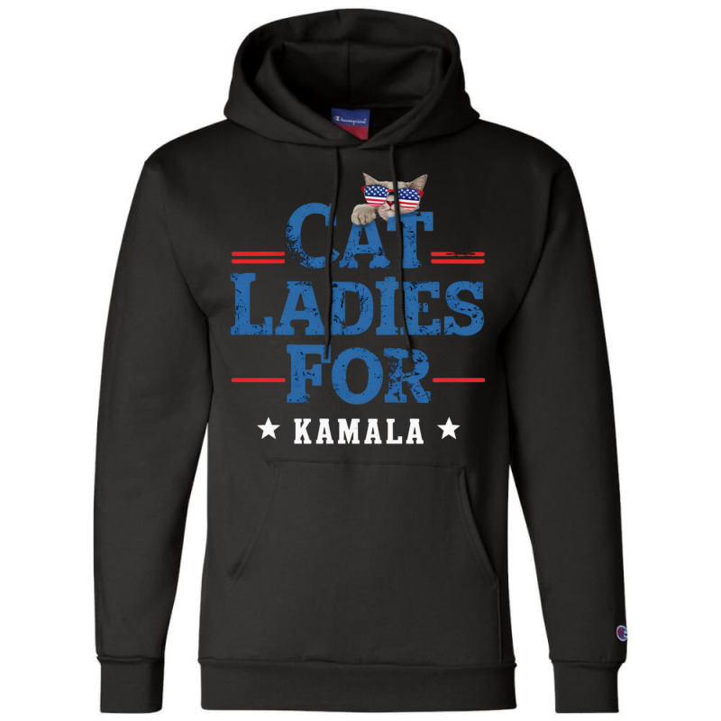 Cat Ladies For Kamala (3) Champion Hoodie | Artistshot