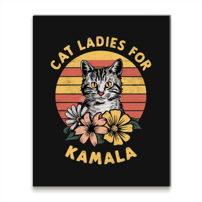 Cat Ladies For Kamala (5) Metal Print Vertical | Artistshot