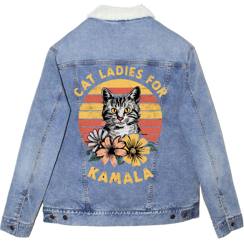 Cat Ladies For Kamala (5) Unisex Sherpa-lined Denim Jacket | Artistshot