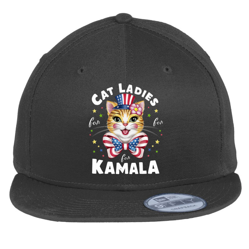 Cat Ladies For Kamala (6) Flat Bill Snapback Cap | Artistshot