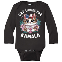 Cat Ladies For Kamala (9) Long Sleeve Baby Bodysuit | Artistshot