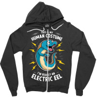 A Cartoonish Electric Blue Eel Zipper Hoodie | Artistshot