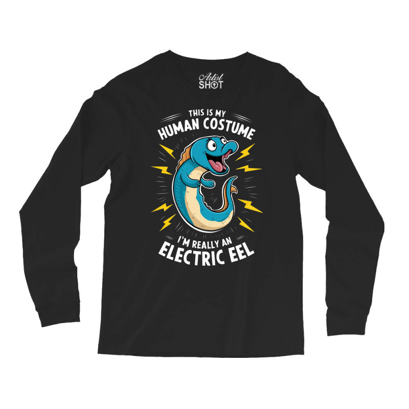 A Cartoonish Electric Blue Eel Long Sleeve Shirts | Artistshot