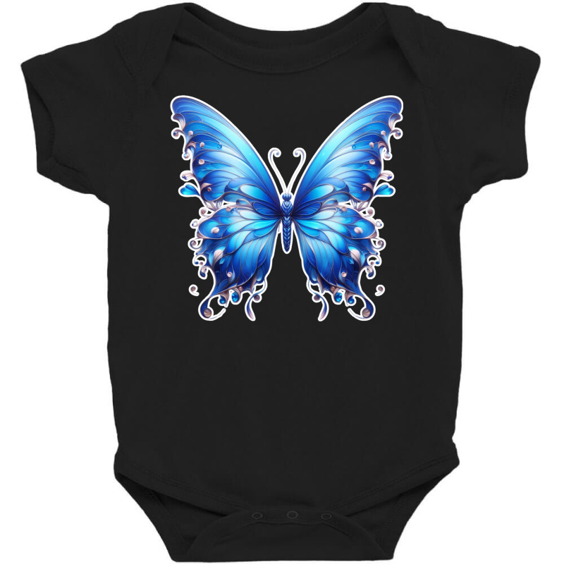 Blue Butterfly Baby Bodysuit by ArtMikailah | Artistshot