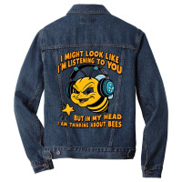 My Head I Am Thinking About Bees Men Denim Jacket | Artistshot