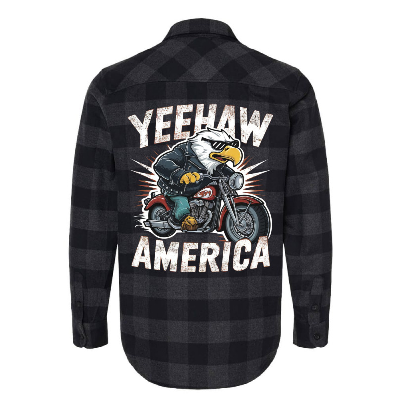 A Cartoon Bald Eagle Riding A Motorcycle Flannel Shirt | Artistshot