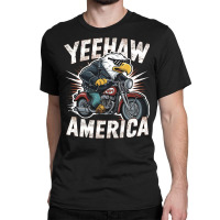 A Cartoon Bald Eagle Riding A Motorcycle Classic T-shirt | Artistshot