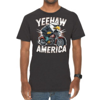 A Cartoon Bald Eagle Riding A Motorcycle Vintage T-shirt | Artistshot