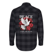 A Design Featuring The Word Peace Flannel Shirt | Artistshot