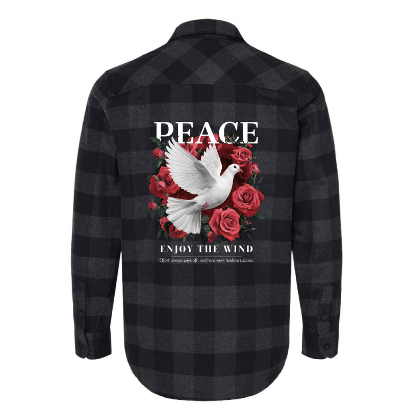 A Design Featuring The Word Peace Flannel Shirt | Artistshot